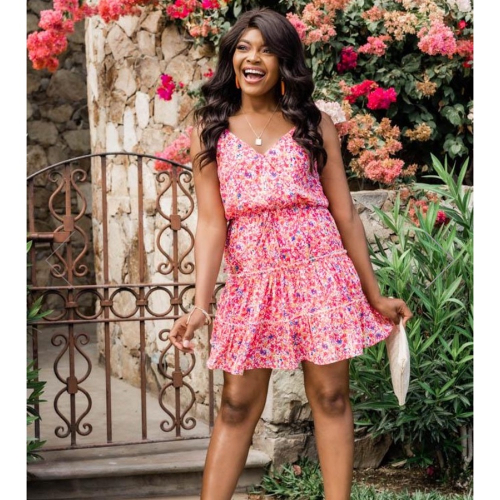 Pink Lily A Worthwhile Floral Love Dress